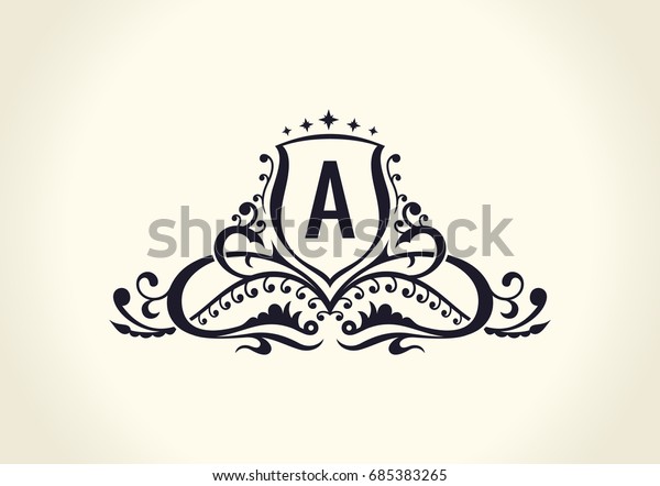 Calligraphic Luxury line Flourishes elegant emblem\
monogram. Royal vintage divider design. Black symbol decor for menu\
card, invitation label, Restaurant, Cafe, Hotel. Vector line letter\
L
