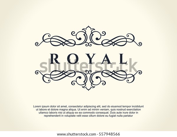 Calligraphic Luxury line logo. Flourishes
elegant emblem monogram. Royal vintage divider design. Black symbol
decor for menu card, invitation label, Restaurant, Cafe, Hotel.
Vector line
illustration