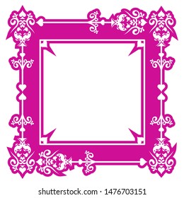 Calligraphic  Luxury line wedding. Flourishes black frame. Emblem monogram. Royal vintage design. Black symbol, love,ace,invitation label, Restaurant, Cafe, Hotel,mandala.  Vector line illustration