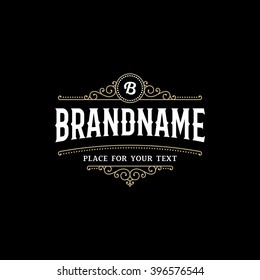Calligraphic Luxury Sign. Emblem elegant decor elements. Vintage design. Sign for cafe, shop, store, restaurant, boutique, hotel, heraldic, fashion. Vector illustration.