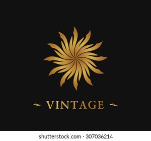 Calligraphic luxury symbol. Emblem ornate decor elements. Vintage vector ornament