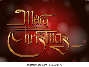 calligraphic merry christmas