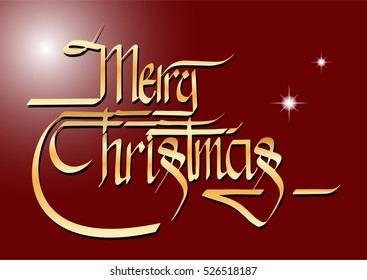 calligraphic Merry Christmas