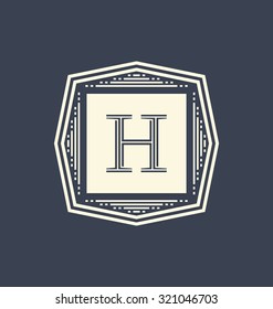 Calligraphic Monogram Design Template - Classic Ornamental Style - Elegant luxury frame logo type - Ideal for restaurant, hotel, cafe and other businesses with classic corporate identity visual