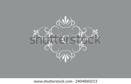 Calligraphic monogram with letter C in the center. Luxury logo for sign, restaurant, boutique, cafe, hotel, heraldry, jewelry, fashion