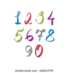 Calligraphic numbers, vector numbers collection.