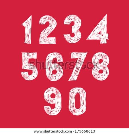 Calligraphic numbers, vector numbers collection.