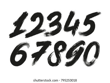 Calligraphic numbers. Vector set