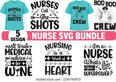 Calligraphic Nurse Quotes lettering set, Nurse Quotes bundle Nursing, Nurse SVG t-shirt. Nurse T-shirt design svg