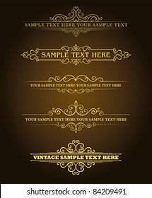 Calligraphic old elements vintage decor, vector