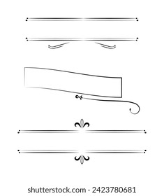 Calligraphic ornament collection art vintage