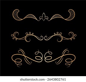 calligraphic ornament collection art vintage