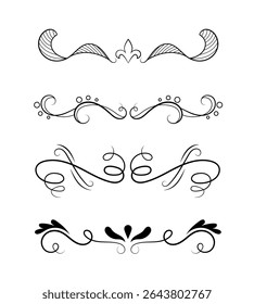 calligraphic ornament collection art vintage
