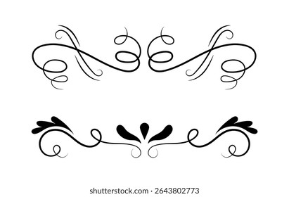 calligraphic ornament collection art vintage