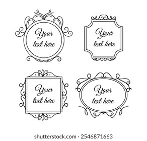Calligraphic ornament set	art vector