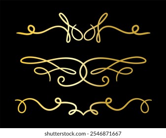Calligraphic ornament set	art vector
