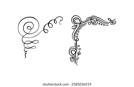 calligraphic ornament set art vintage