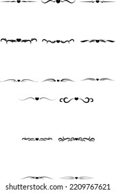 Calligraphic ornament set. Vintage Decorations - calligraphic Ornaments, Frames, dividers, borders, frames and lines. For Invitations, Banners, Posters, Placards, Badges.
