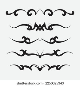 Calligraphic ornament set. Vintage Decorations. Vector isolated illustration.