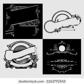 Calligraphic ornament set. Vintage Decorations. Vector isolated illustration.
