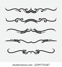 Calligraphic ornament set. Vintage Decorations. Vector isolated illustration.