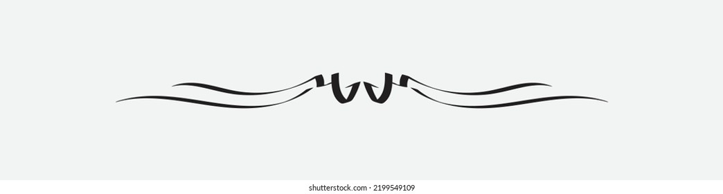Calligraphic ornament. Vintage Decoration, Frame, divider, border, frame and line. For Invitations, Banners, Posters, Placards, Badges. Vector isolated illustration.