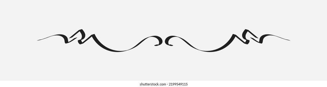 Calligraphic ornament. Vintage Decoration, Frame, divider, border, frame and line. For Invitations, Banners, Posters, Placards, Badges. Vector isolated illustration.