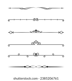 Calligraphic ornamental divider set collection