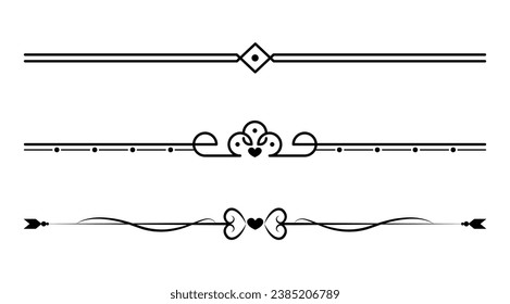 Calligraphic ornamental divider set collection