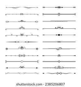 Calligraphic ornamental divider set collection