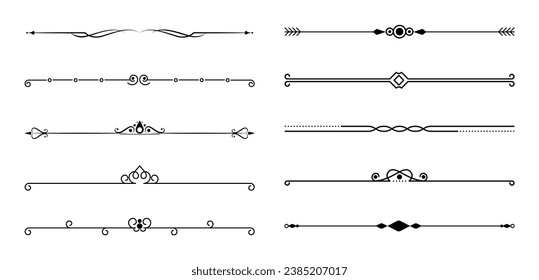 Calligraphic ornamental divider set collection