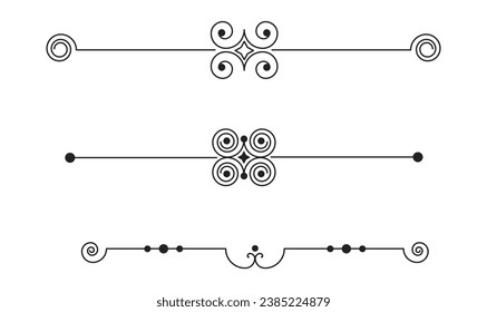 Calligraphic ornamental divider set collection