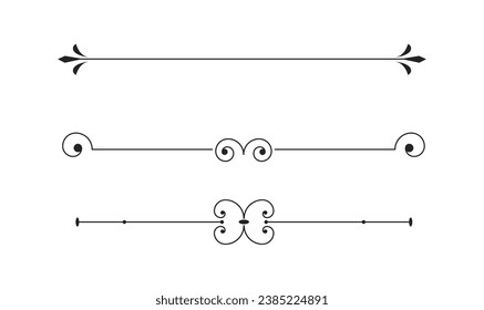 Calligraphic ornamental divider set collection