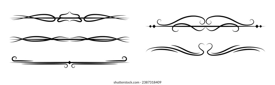 Calligraphic ornamental divider set collection