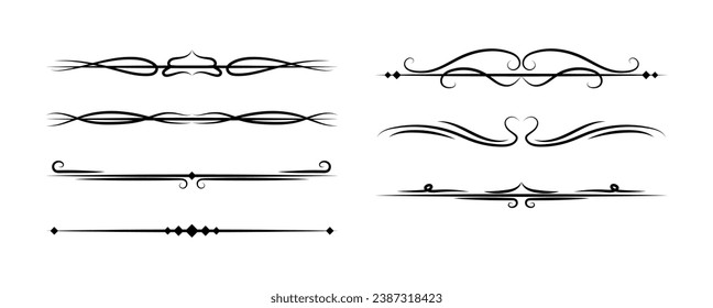 Calligraphic ornamental divider set collection