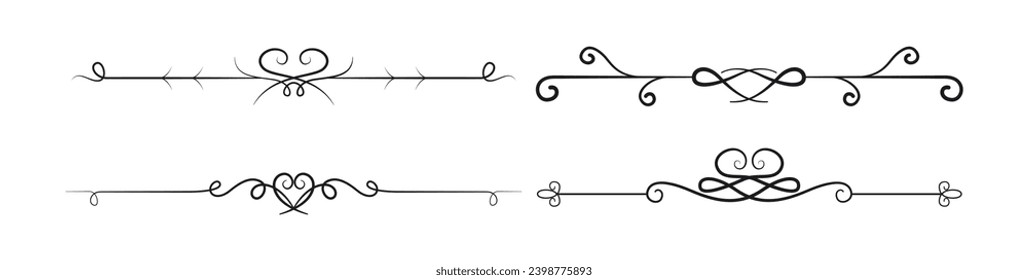 Calligraphic ornamental divider set collection
