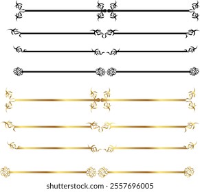 Calligraphic ornamental divider set vector