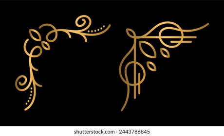 calligraphic ornamental element collection art