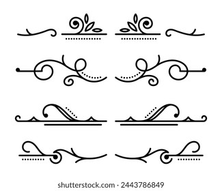 calligraphic ornamental element collection art