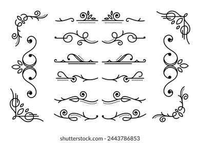 calligraphic ornamental element collection art