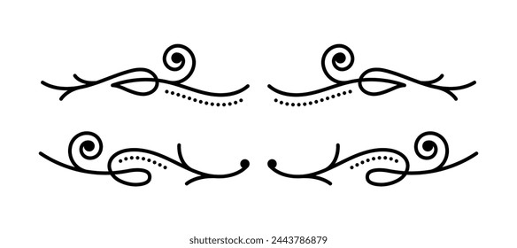 calligraphic ornamental element collection art