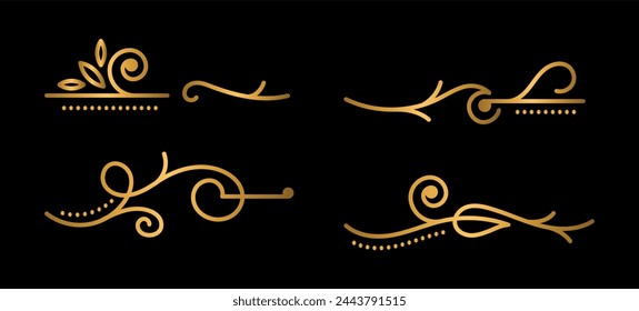 calligraphic ornamental element collection art