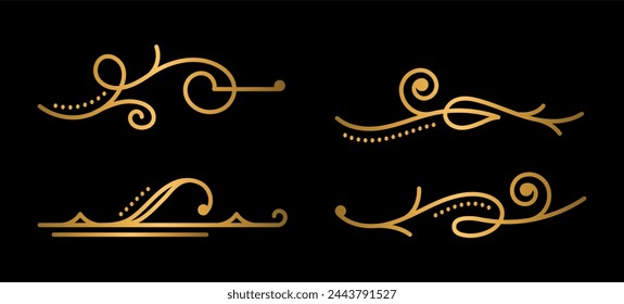 calligraphic ornamental element collection art