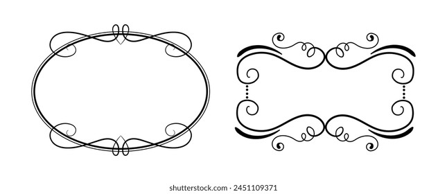 Calligraphic ornamental element collection art