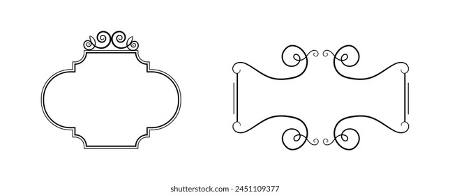 Calligraphic ornamental element collection art