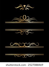 Calligraphic ornamental element collection art