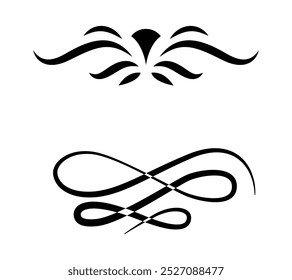 Calligraphic ornamental element collection art