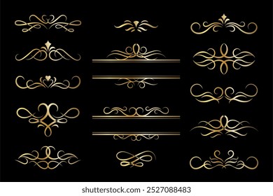 Calligraphic ornamental element collection art