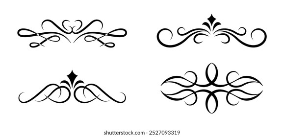 Calligraphic ornamental element collection art
