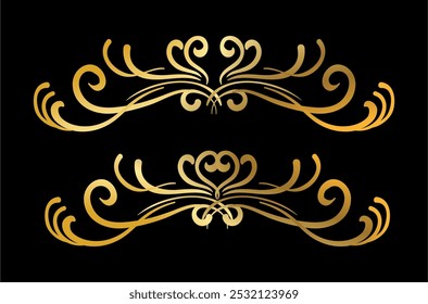Calligraphic ornamental element collection art	